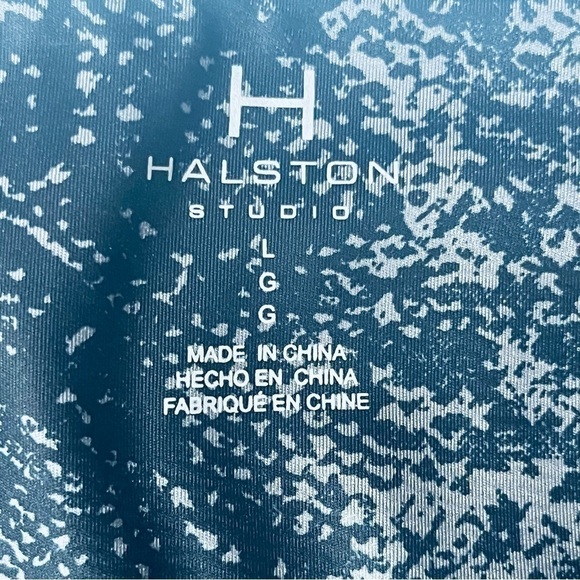 H Halston Studio Yoga pants bicolor snake December sky HSWS2160005 size L - Picture 4 of 13